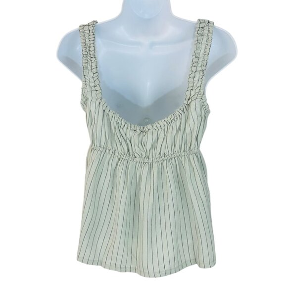 We Wore What Women's Size M Striped Babydoll Linen Babydoll Sage Tank To… - Picture 3 of 6